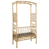 Garden Arch with Bench Dark Grey 115 x 50 x 205 cm Bamboo 42028058