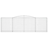 Arched Gabion Baskets 9 pcs 400x50x120/140 cm Galvanised Iron 3147016