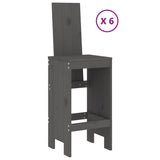 7 Piece Garden Bar Set Grey Solid Wood Pine 3157783