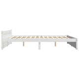Bed Frame without Mattress White Solid Wood 180x200 cm Super King 815060