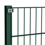 Fence Panel with Posts Iron 1212x80 cm Green 278610