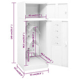 Saddle Cabinet White 53x53x140 cm Steel 339599