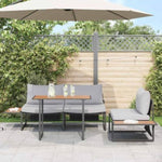 Garden Dining Set 3 pcs Light grey Steel 3335889