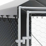 Outdoor Dog Kennel with Roof Silver 2x14x2.5 m Galvanised Steel 3190493