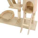 Cat Tree with Sisal Scratching Posts 230-250 cm Beige 170619