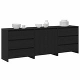 Sideboard 3 pcs Black 70 x 41 x 75 cm Engineered Wood 3332501