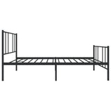 Metal Bed Frame without Mattress with Footboard Black 75x190cm 352488