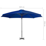 Cantilever Garden Parasol with Aluminium Pole Azure Blue 300 cm 46989