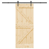 Sliding Door NARVIK Natural and Black 85 x 210 cm 3445246