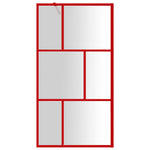 Walk-in Shower Wall with Clear ESG Glass Red 115x195 cm 154958