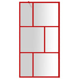 Walk-in Shower Wall with Clear ESG Glass Red 115x195 cm 154958