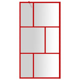 Walk-in Shower Wall with Clear ESG Glass Red 115x195 cm 154958