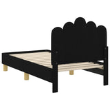 Toddler Bed Frame with Headboard Black 70 x 140 cm Fabric 42011041