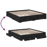 Bed Frame with Drawers without Mattress Black 180x200 cm Super King 3280364