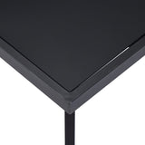 ZNTS Dining Table Black 140x70x75 cm Tempered Glass 281873