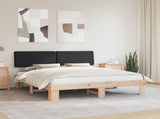 Bed Frame with Upholstered Headboard Black 200 x 200 cm 3398076