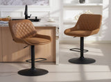 Set of Two Faux Leather Retro Bar Stools T3398P554147
