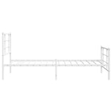 Metal Bed Frame without Mattress with Footboard White 107x203cm 355624