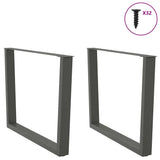 Dining Table Legs V-Shape 2 pcs Anthracite 100x cm Steel 4012658