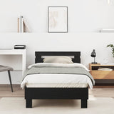 Bed Frame Black Oak 203 x 95 x 70 cm Engineered Wood 874114