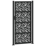 Garden Gate Black 100x200 cm Steel Leaf Design 4100963