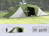 Large Camping Tent Tunnel Tent with 2 Bedroom and Living Area, 2000mm Waterproof, Portable with Bag T3398P349002