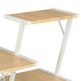 ZNTS Desk with Shelf White and Oak 116x50x93 cm 20291