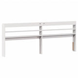 Headboard with Shelves White 200 cm Solid Wood Pine 850939