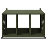 Chicken Nesting Box with 3 Compartments Olive Green Metal 864345