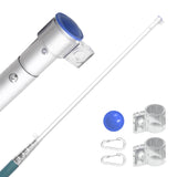 Telescopic Flagpole Silver 5.55 m Aluminium 153563