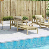 Sun Lounger 199.5x62x55 cm Impregnated Wood Pine 832542