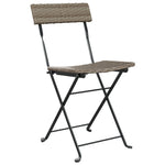 ZNTS 3 Piece Folding Bistro Set Grey Poly Rattan 319991
