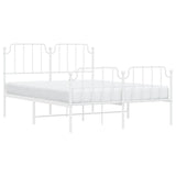 Metal Bed Frame without Mattress with Footboard White 140x200cm 373955
