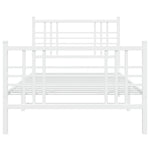 Metal Bed Frame without Mattress with Footboard White 90x200cm 376384