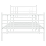 Metal Bed Frame without Mattress with Footboard White 90x200cm 376384