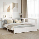 Bookcase Bed without Mattress White 150x200 cm Solid Wood Pine 3324351