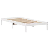 Bookcase Bed without Mattress White 75x190 cm Small Single Solid Wood Pine 3321560