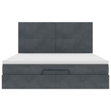 Ottoman Bed with Mattresses Dark Grey 160x200cm Velvet 3313410