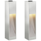 Solar Led Pathway Light 2 pcs Silver Galvanized 879721