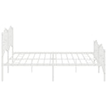 Metal Bed Frame without Mattress with Footboard White 200x200cm 373863