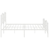 Metal Bed Frame without Mattress with Footboard White 200x200cm 373863