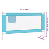 Toddler Safety Bed Rail Blue 150x25 cm Fabric 10211