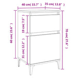 Bedside Cabinet Grey Sonoma 40x35x70 cm 819720
