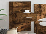 Wall-mounted Bedside Cabinet with LED Lights Smoked Oak 848165