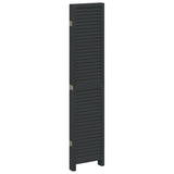 Room Divider 5 Panels Black Solid Wood Paulownia 358854