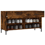 Shoe Bench Smoked Oak 102x35x55 cm Engineered Wood 829745