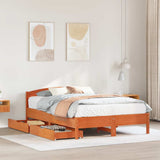 Bed Frame without Mattress Wax Brown 140x200 cm Solid Wood Pine 3301829
