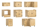 Cabinet with Drawer SKI 14 pcs Honey Brown Solid Pine Wood 3392646