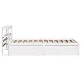 Bed Frame with Headboard White 90x200 cm Solid Wood Pine 3306352