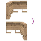 Storage Headboard Artisan Oak Engineered Wood 3335460